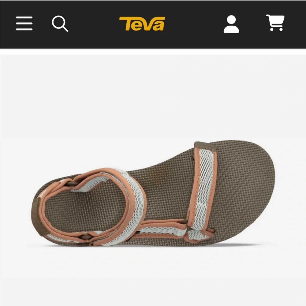 Teva Flatform Universal Mesh Print Women's Wedge Sandal Dark Olive SeaFoam - Picture 4 of 11